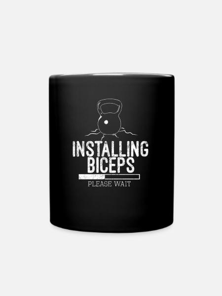 Fitness Spruch - Tasse einfarbig - Schwarz