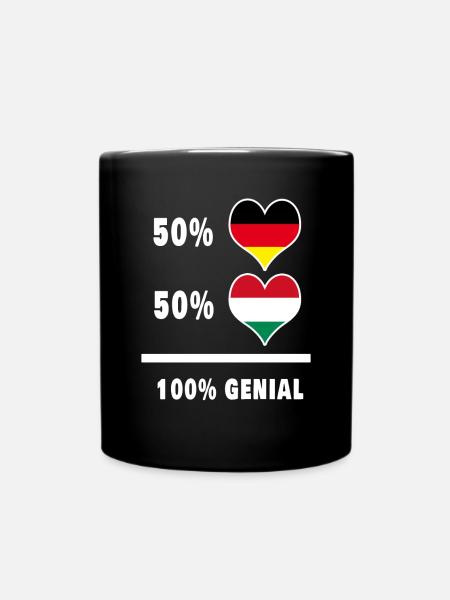 Deutschland und Ungarn Genial / Geschenk Flagge - Tasse einfarbig - Schwarz