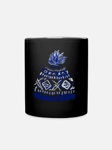 Bommelmütze - Tasse einfarbig - Schwarz