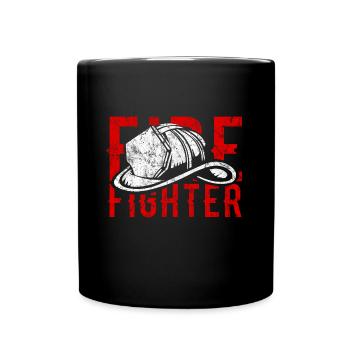 Feuerwehrmann - Tasse einfarbig - Schwarz - Vorne