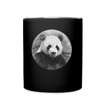 Panda - Tasse einfarbig - Schwarz - Vorne