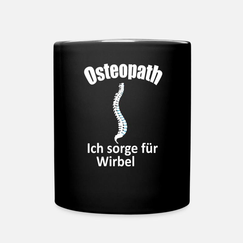 Osteopath, Ich sorge für Wirbel, shirt Geschenk - Tasse einfarbig - Schwarz