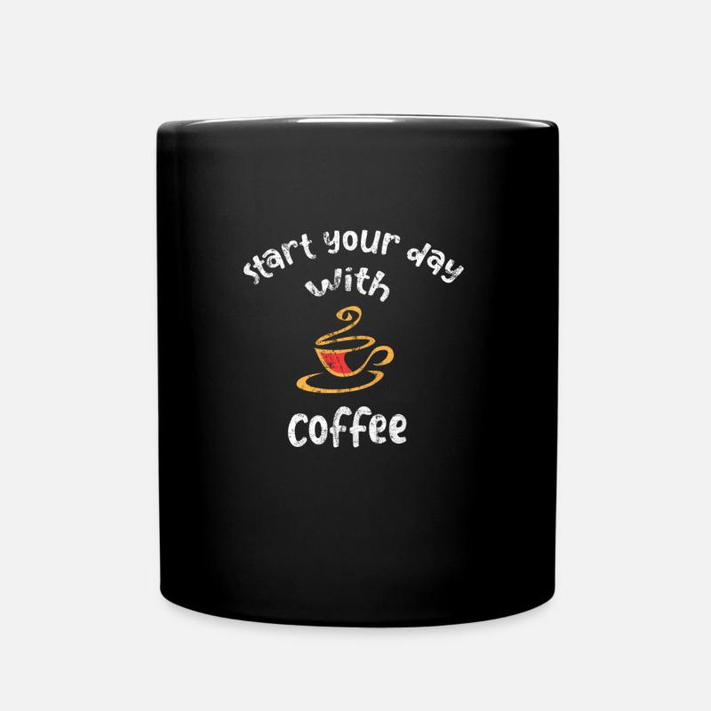 Kaffee - Tasse einfarbig - Schwarz
