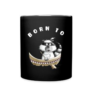 Pour la pagaie ou l’aviron Né cadeau de raton laveur - Mug uni - noir - Devant