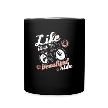 Bicycle flowers - Full Colour Mug - black - Front