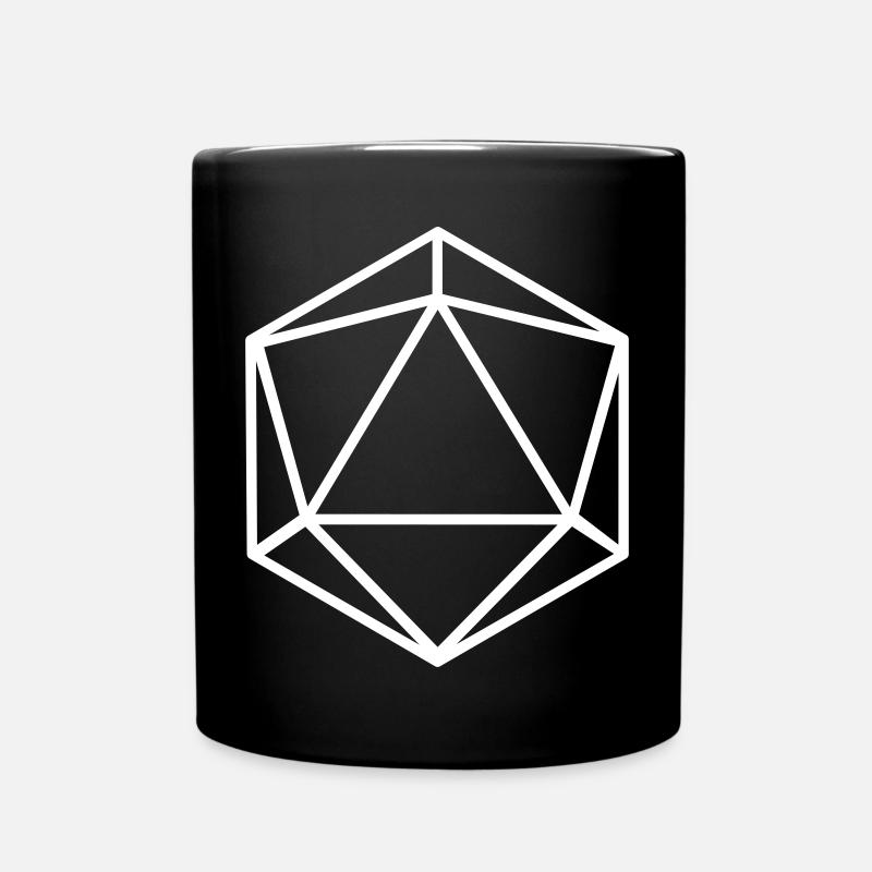 D20 W20 Würfel abstrakt - Tasse einfarbig - Schwarz
