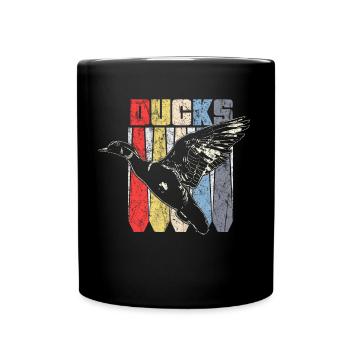 Vogel Ente Geschenk - Tasse einfarbig - Schwarz - Vorne
