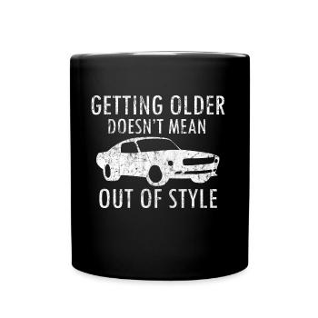 Auto Motor Geschenkidee - Tasse einfarbig - Schwarz - Vorne