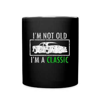 Auto - Tasse einfarbig - Schwarz - Vorne