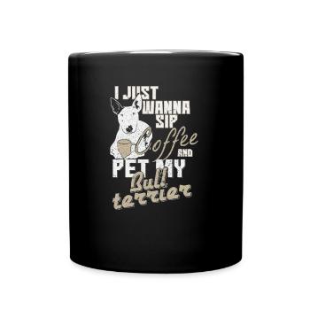 Kaffee Hund - Tasse einfarbig - Schwarz - Vorne