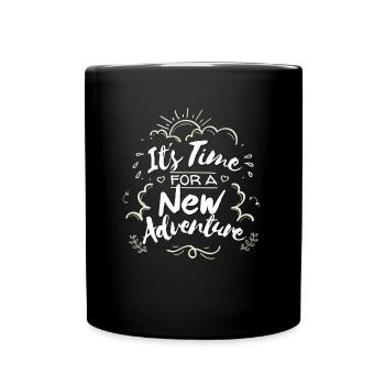 Abenteuer - Tasse einfarbig - Schwarz - Vorne
