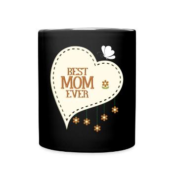Beste Mutter aller Zeiten - Tasse einfarbig - Schwarz - Vorne