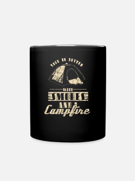 Pfadfinder Camping - Tasse einfarbig - Schwarz