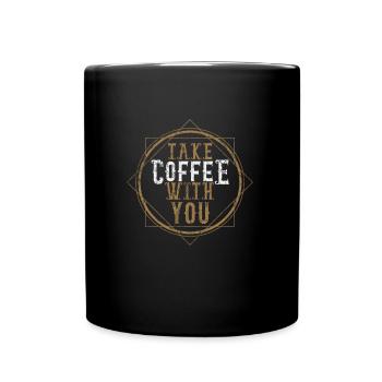 Kaffee Koffein Geschenkidee - Tasse einfarbig - Schwarz - Vorne