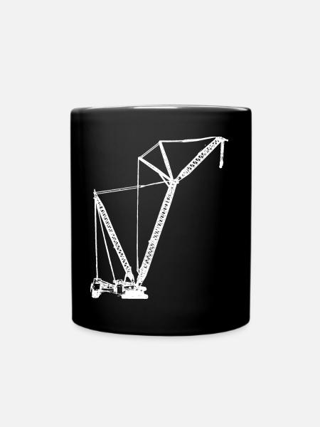 Raupen Kran crawler crane - Tasse einfarbig - Schwarz
