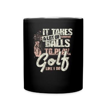 Golf Golfer Sport Geschenkidee - Tasse einfarbig - Schwarz - Vorne