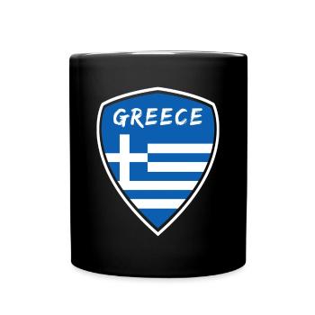 Griechenland Wappen / Geschenk Athen Piräus - Tasse einfarbig - Schwarz - Vorne