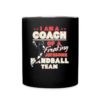 Trainer Handball Geschenk - Tasse einfarbig - Schwarz - Vorne