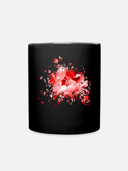 Blume - Tasse einfarbig - Schwarz