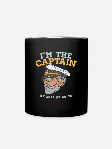 Je suis le capitaine - Mon bateau - Mes règles - Mug uni - noir