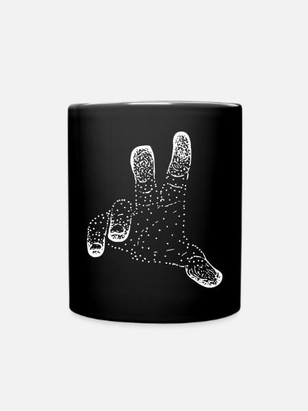 hand - Full Colour Mug - black