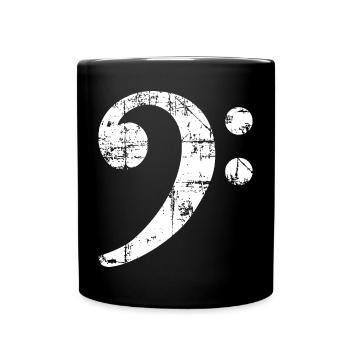 Bass Clef Symbol Vintage Music Design (Blanc) - Mug uni - noir - Devant