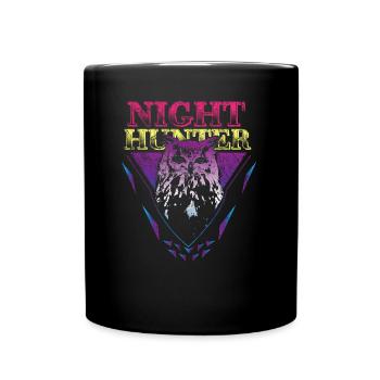 Chasing owl - Full Colour Mug - black - Front