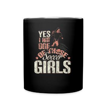 Weiblich Fußball Geschenk - Tasse einfarbig - Schwarz - Vorne