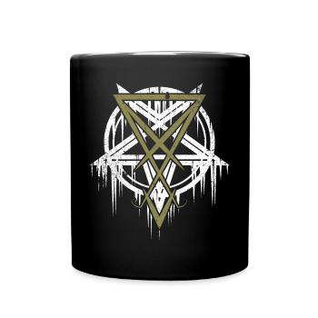 Pentagram with Lucifer symbol - Full Colour Mug - black - Front
