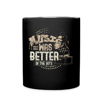 Musik 80er Vintage - Tasse einfarbig - Schwarz - Vorne