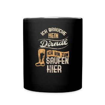 Dirndl - Tasse einfarbig - Schwarz - Vorne