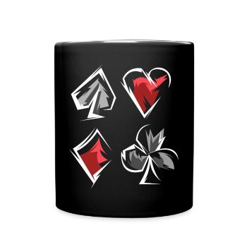 Skat Poker Jeu de Cartes Jeu Couleurs Coeur de Pique Caro - Mug uni - noir - Devant