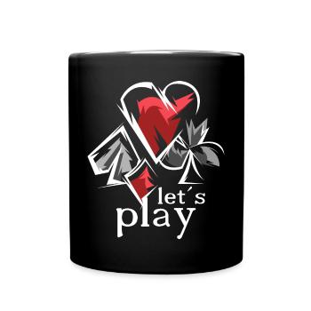 Lets Play Gaming Games Games Cards Cards - Full Colour Mug - black - Front