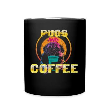 Pug coffee - Full Colour Mug - black - Front