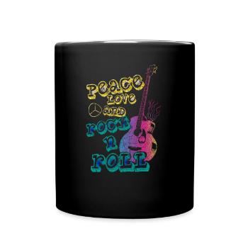 Amour et Paix et Rock'n'Roll - Mug uni - noir - Devant
