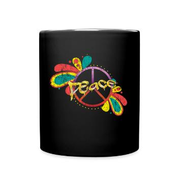 Paix rétro - Mug uni - noir - Devant