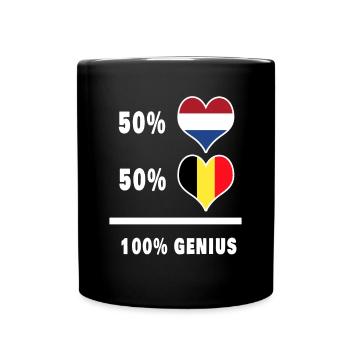 Belgique et Pays-Bas 100% brillant - Mug uni - noir - Devant