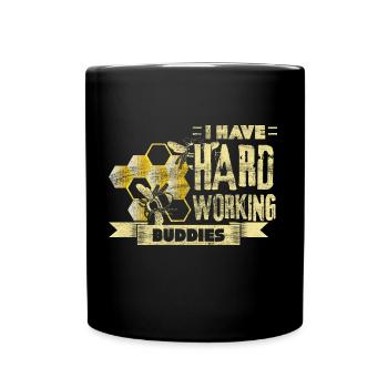 Bienen Fleißig Imker Geschenk - Tasse einfarbig - Schwarz - Vorne