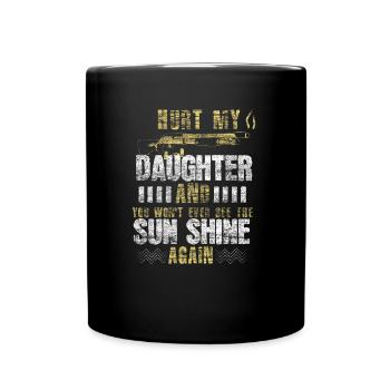 Tochter Vater Geschenk - Tasse einfarbig - Schwarz - Vorne