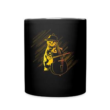 Cadeau de violoncelle chat - Mug uni - noir - Devant