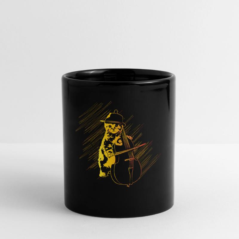 Cadeau de violoncelle chat Mug uni