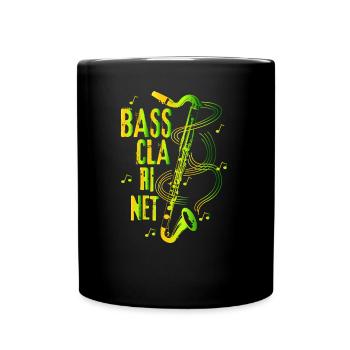 Bass Clarinet Retro Gift Idea - Full Colour Mug - black - Front