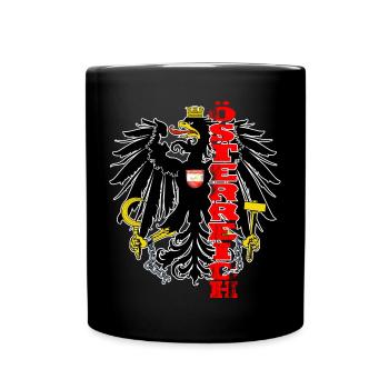 Austria coat of arms eagle gift home - Full Colour Mug - black - Front
