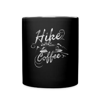 Hiking and coffee - Full Colour Mug - black - Front