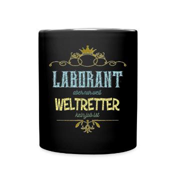 Laborant Weltretter - Tasse einfarbig - Schwarz - Vorne