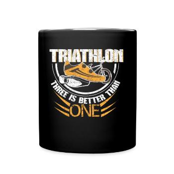 Triathlon Geschenk - Tasse einfarbig - Schwarz - Vorne