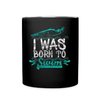 Schwimmen Geschenkidee - Tasse einfarbig - Schwarz - Vorne