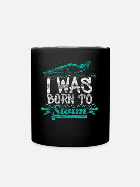 Schwimmen Geschenkidee - Tasse einfarbig - Schwarz