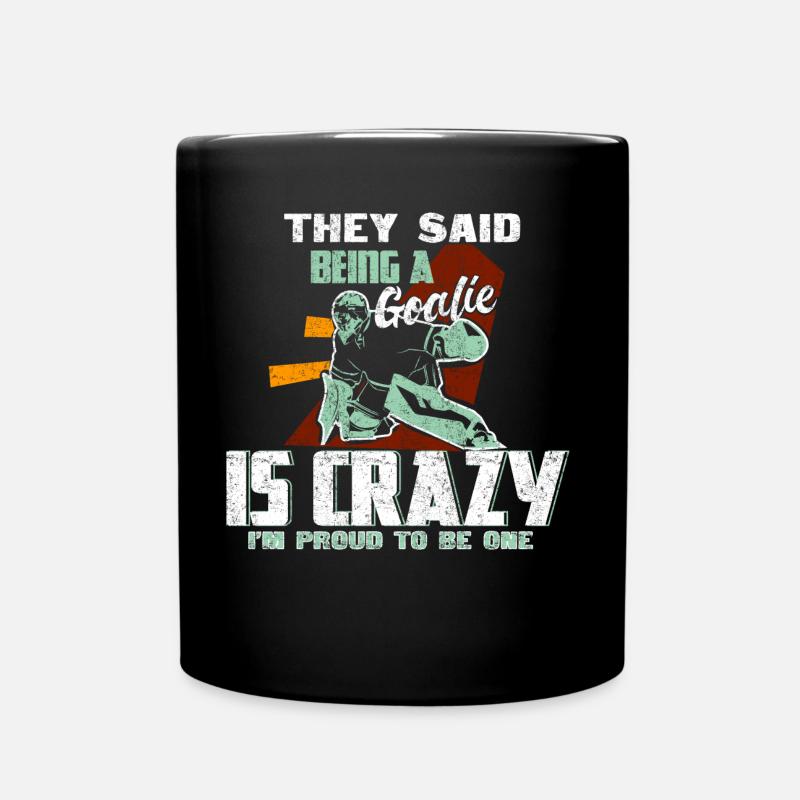 Ice hockey goalie gift - Full Colour Mug - black