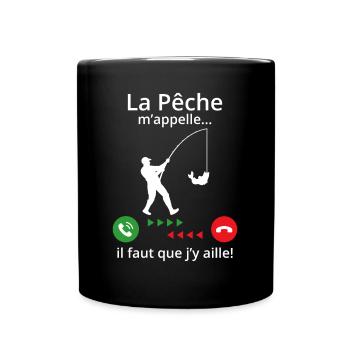 La pêche m'appelle ! - Mug uni - noir - Devant